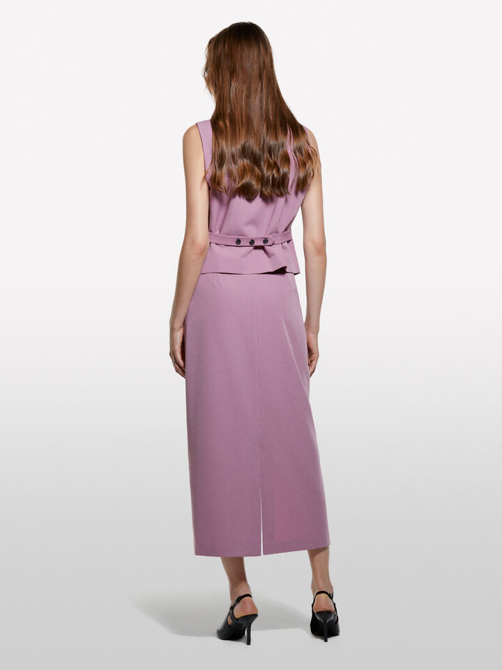 Mauve slim fit vest - women's vests and sleeveless jackets - Lilac | Sisley image number 2